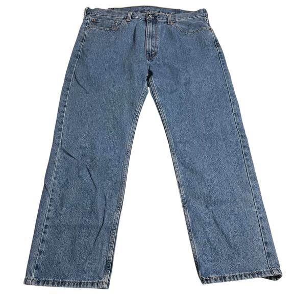 Levis 505 Mens Jeans Size 38 Blue Regular Fit Straight Zip Fly Denim Inseam 28 - Picture 1 of 12